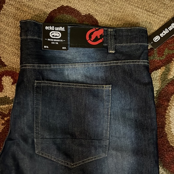 ECKO UNLTD  Size 44 Men's Bermuda Denim Shorts Med/Dark Blue Cozy Fit $54 NEW - Picture 10 of 13